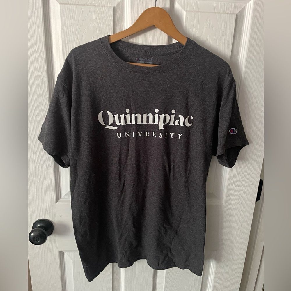 Quinnipiac University Gray Short Sleeve Champion Tee Shirt Adult Medium